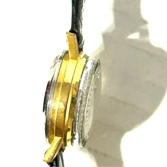 Vtg JAI 17 Jewels Shock Resistant Wrist Watch Swiss Base Metal Genuine Croc Band - Picture 8 of 10